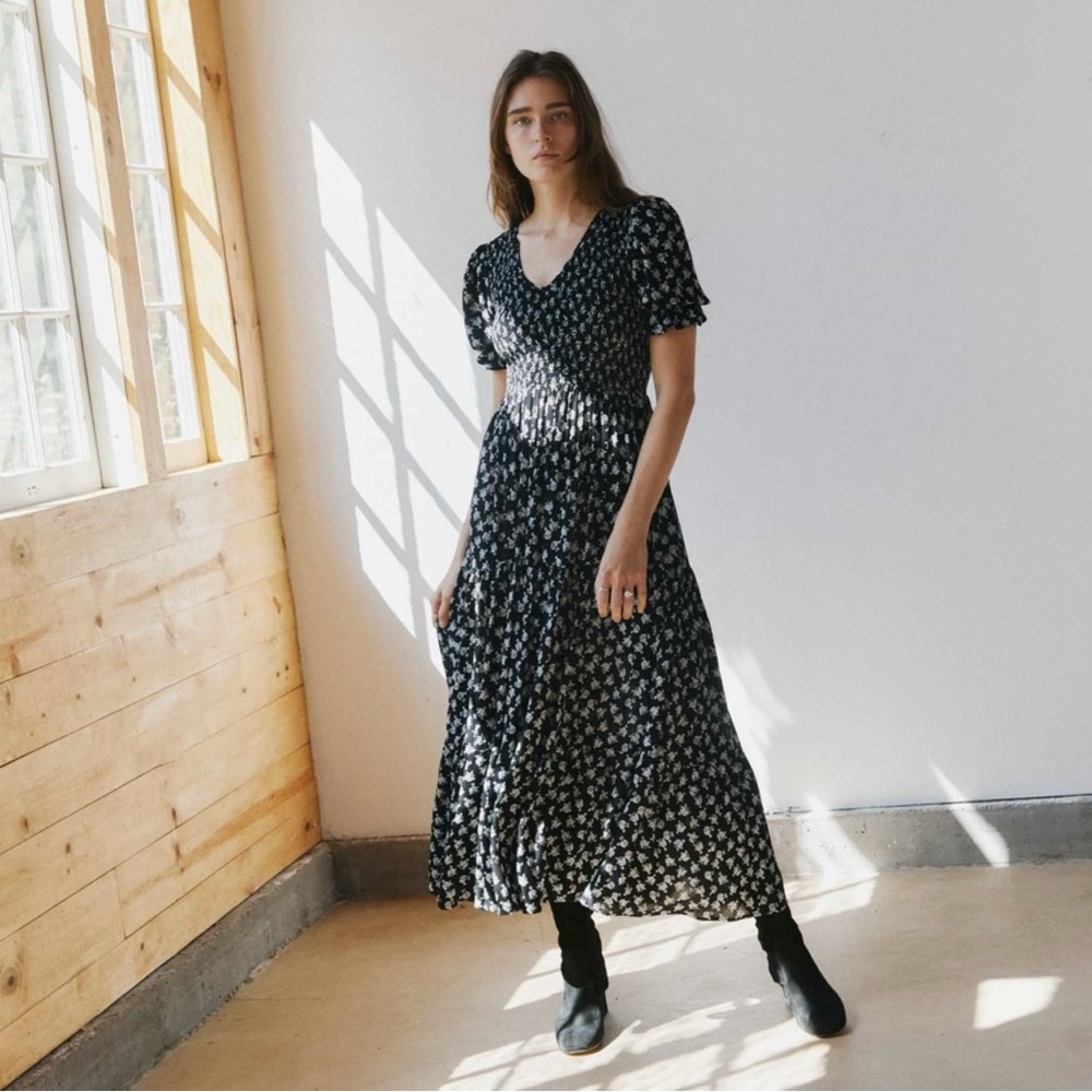Christy Dawn Brooklyn Black and White Floral Maxi Dress